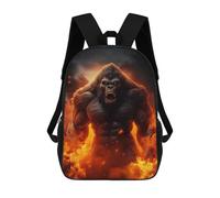 sinyumoney Angry Evil Gorilla Fire Sacs À Dos Tendance Imprimés En 3D 17inch Sac D'école Décontracté Pour Enfants, Garçons, Élèves Du Primaire Et Du Collège