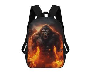sinyumoney Angry Evil Gorilla Fire Sacs À Dos Tendance Imprimés En 3D 17inch Sac D'école Décontracté Pour Enfants, Garçons, Élèves Du Primaire Et Du Collège