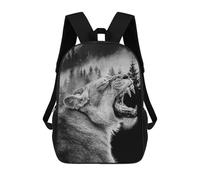 sinyumoney Angry Lion 17inch Sac À Dos Scolaire Imprimé En 3D Pour Enfants, Style Décontracté Et Tendance, Idéal Pour Les Voyages Et Les Études.