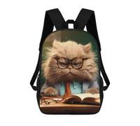 sinyumoney Angry Teacher Cat Glasses Sacs À Dos Pour Enfants, Cartables Imprimés En 3D, Sacs À Dos Pour Élèves Du Primaire Et Du Collège (garçons Et Filles) 17inch