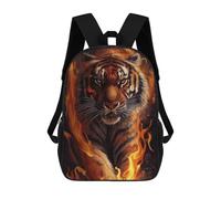 sinyumoney Angry Tiger Fire Animal Sac À Dos Enfant Fille 3D, Sac D'école, Sac À Dos Pour Tout-petits, Sac À Dos Décontracté, Sac À Livres Tendance 17inch