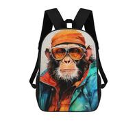 sinyumoney Animal Monkey Sac À Dos Scolaire Pour Enfants Imprimé En 3D, Idéal Pour Les Voyages Et Les Livres 17inch