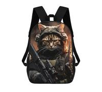 sinyumoney Animal Soldier Cat Sac À Dos Pour Enfants, Impression 3D, Sac D'école Pour Garçons Et Filles, Sac À Dos Tendance Et Décontracté Pour Écoliers 17inch