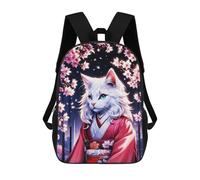 sinyumoney Anime Cat in Kimono Sac À Dos Scolaire Pour Enfants Imprimé En 3D, Idéal Pour Les Voyages Et Les Livres 17inch