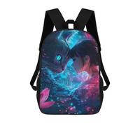 sinyumoney Anime Girl And Cat Lotus Cherry Blossoms Sac À Dos Scolaire Imprimé En 3D, Sac À Dos Décontracté Pour Enfants, Sac D'école Imprimé En 3D Pour Garçons, Primaire Et Collège 17inch