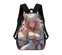 sinyumoney Anime Girl with Fox Ears Sacs À Dos Imprimés En 3D Pour Enfants 17inch Sacs À Dos Tendance Et Décontractés Pour La Journée, Sacs De Voyage, Sacs À Dos D'extérieur Pour Garçons Et Filles