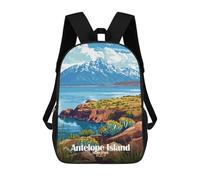sinyumoney Antelope Island State Park Illustration Sac À Dos Scolaire Pour Filles Et Garçons, Grande Capacité, Léger, Pour Enfants Et Étudiants 17inch