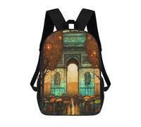 sinyumoney Arc De Triomphe Abstract 1 Sac À Dos Scolaire Pour Enfants, Sac À Dos De Voyage Décontracté, Grand Sac À Dos Pour Garçons Et Filles 17inch