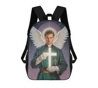 sinyumoney Archangel Raphael Holding Glowing Cross Sac À Dos Enfant Fille 3D, Sac D'école, Sac À Dos Pour Tout-petits, Sac À Dos Décontracté, Sac À Livres Tendance 17inch