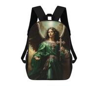 sinyumoney Archangel Raphael in Green Robe with Cross Sac À Dos Scolaire Imprimé En 3D Pour Enfants, Sac À Dos Garçon/fille, Sac De Voyage Pour Enfants 17inch