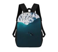 sinyumoney Arctic Humpback Whale from Above Sac À Dos Scolaire Pour Filles Et Garçons, Grande Capacité, Léger, Pour Enfants Et Étudiants 17inch