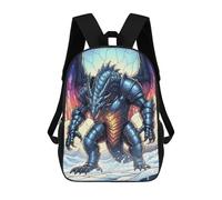 sinyumoney Armored Dragon in Snowy Landscape Sac À Dos Scolaire Pour Adolescents, Imprimé En 3D, Ajustable, À Poches Tendance, Pour Enfants, Garçons, Filles, Étudiants Et Adolescents 17inch