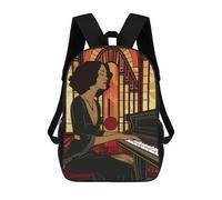 sinyumoney Art Deco Piano Woman Sacs À Dos Imprimés En 3D Pour Enfants, Sacs D'école Tendance Pour Garçons, Sacs De Voyage, Sacs Scolaires Pour Élèves Du Primaire 17inch
