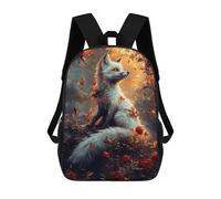 sinyumoney Art Fox in Rose Garden Sacs À Dos Imprimés En 3D Pour Enfants 17inch Sacs À Dos Tendance Et Décontractés Pour La Journée, Sacs De Voyage, Sacs À Dos D'extérieur Pour Garçons Et Filles