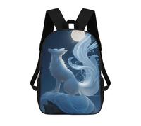 sinyumoney Art Fox Under Moonlight Sacs À Dos 17 Pouces Pour Enfants, Sacs D'école Imprimés En 3D Pour Élèves Du Primaire Et Du Collège, Garçons Et Filles