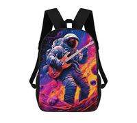 sinyumoney Astro Playing Guitars 2 Sac À Dos Imprimé En 3D, Sac D'école Décontracté Et Tendance Pour Enfants, Sac D'école Pour Garçons, Collégiens 17inch