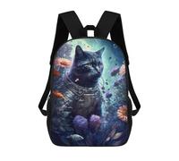 sinyumoney Astronaut Cat in Space Garden Sac À Dos Scolaire Imprimé En 3D Pour Enfants, Sac À Dos De Voyage Tendance Et Décontracté Pour Écoliers 17inch