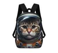 sinyumoney Astronaut Cat in Space Suit Sac À Dos Enfant Tendance Et Amusant, Sac À Dos Pour Garçons Et Adolescents, Sac D'école Imprimé En 3D Pour Garçons 17inch