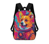 sinyumoney Astronaut Corgi Space Sacs À Dos Scolaires Pour Garçons Et Filles, Sacs À Dos Décontractés Pour Le Sport, Sacs À Dos De Grande Capacité Pour L'école Primaire 17inch