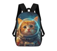 sinyumoney Astronaut Cute Cartoon Cat Sac À Dos Imprimé En 3D Pour Enfants, Sac À Dos Scolaire, Sac À Dos De Voyage Pour Enfants, Sac À Livres Grande Capacité, Sac À Dos Pour Enfants 17inch