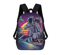 sinyumoney Astronaut DJ in Space Sac À Dos Scolaire Pour Enfants 17 Pouces, Sac À Dos Décontracté Pour Les Voyages, Grand Sac À Dos De Jour Pour Garçons Et Filles 17inch