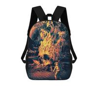 sinyumoney Astronaut Faces Fiery Skull on Alien Planet Sac À Dos Scolaire Pour Enfants 17 Pouces, Sac À Dos Décontracté Pour Les Voyages, Grand Sac À Dos De Jour Pour Garçons Et Filles 17inch