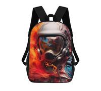 sinyumoney Astronaut Flames Abstract Sac À Dos Enfant, Cartable Imprimé En 3D Pour Garçons Et Adolescents 17inch