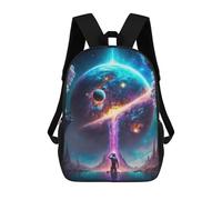 sinyumoney Astronaut Gazing at Cosmic Planet Sac À Dos Enfant Fille 3D, Sac D'école, Sac À Dos Pour Tout-petits, Sac À Dos Décontracté, Sac À Livres Tendance 17inch