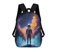 sinyumoney Astronaut Gazing Into Space Portal Sac À Dos Scolaire Pour Enfants, Sac À Dos De Voyage Décontracté, Grand Sac À Dos Pour Garçons Et Filles 17inch
