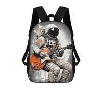 sinyumoney Astronaut Guitar Music Sacs À Dos Pour Garçons, Cartables Imprimés En 3D, Sacs À Dos De Voyage Tendance Pour Garçons (primaire, Collège) 17inch