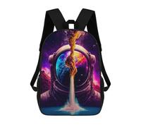 sinyumoney Astronaut Helmet Volcano Sac À Dos Scolaire Pour Enfants, Grand Sac À Dos 3D, Cadeau Pour Enfants 17inch