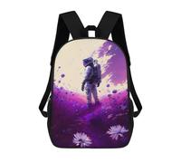 sinyumoney Astronaut in A Field of Flowers -3 Sac À Dos Enfant, Cartable, Sacs À Dos Scolaires Imprimés En 3D Pour Élèves Du Primaire Et Du Collège, Cadeau D'anniversaire Pour Adolescents 17inch