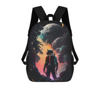 sinyumoney Astronaut in Alien Landscape -2 Sac À Dos Enfant Tendance Et Amusant, Sac À Dos Pour Garçons Et Adolescents, Sac D'école Imprimé En 3D Pour Garçons 17inch
