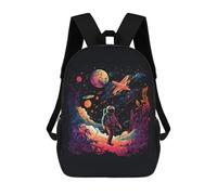 sinyumoney Astronaut in Alien Landscape -3 Sacs À Dos Scolaires Pour Enfants, Sac D'école Imprimé En 3D Pour Garçons, Élèves Du Primaire Et Du Collège 17inch