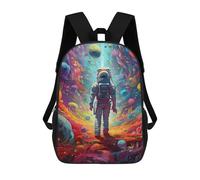 sinyumoney Astronaut in Colorful Space -3 Sac À Dos Enfant, Sac D'école, Sac À Dos Imprimé 3D Avec Motif De Dessin Animé, Grande Capacité, Pour Garçons Et Filles 17inch