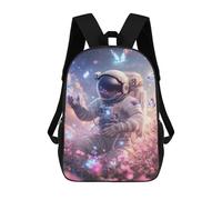 sinyumoney Astronaut in Flower Field-2 Sac À Dos Imprimé En 3D, Sac D'école Décontracté Et Tendance Pour Enfants, Sac D'école Pour Garçons, Collégiens 17inch