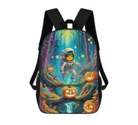 sinyumoney Astronaut in Halloween Forest -5 Sac À Dos Pour Garçons Et Adolescents, Sacs À Dos Pour Filles, Sacs À Dos Pour Tout-petits, Sacs À Livres Pour L'école Primaire Et Le Collège 17inch