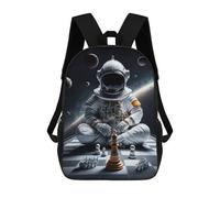 sinyumoney Astronaut in Space Playing Chess Sac À Dos Scolaire Pour Adolescents, Imprimé En 3D, Ajustable, À Poches Tendance, Pour Enfants, Garçons, Filles, Étudiants Et Adolescents 17inch