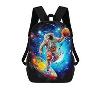 sinyumoney Astronaut in Space with Basketball Sac À Dos Scolaire Pour Enfants, Imprimé En 3D, Pour Garçons, Élèves Du Primaire Et Du Collège 17inch