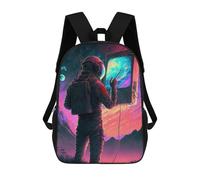 sinyumoney Astronaut in Space with TV Sac À Dos Scolaire Imprimé En 3D Pour Enfants, Sac À Dos De Voyage Tendance Et Décontracté Pour Écoliers 17inch