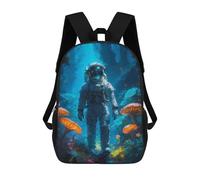 sinyumoney Astronaut Lost in Forest Sac À Dos Scolaire Imprimé En 3D, Sac À Dos Tendance Pour Enfants, Sac À Dos Pour Garçons, Élèves Du Collège 17inch