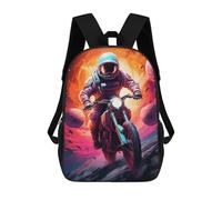sinyumoney Astronaut Motorcycle Ride Sac À Dos Scolaire Imprimé En 3D, Sac À Dos Tendance Pour Enfants, Sac À Dos Pour Garçons, Élèves Du Collège 17inch