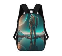 sinyumoney Astronaut on Alien Planet -9 Sac À Dos Scolaire Enfant Tendance Et Décontracté, Sac À Dos Imprimé En 3D Pour Garçon, Grand Sac À Dos 17inch
