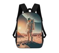 sinyumoney Astronaut on Mars -4 Sac À Dos Scolaire Enfant Tendance Et Décontracté, Sac À Dos Imprimé En 3D Pour Garçon, Grand Sac À Dos 17inch