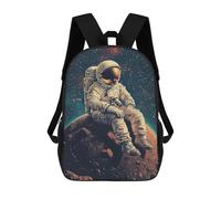 sinyumoney Astronaut on Mars Landscape 17inch Sac À Dos Scolaire Imprimé En 3D Pour Enfants, Style Décontracté Et Tendance, Idéal Pour Les Voyages Et Les Études.