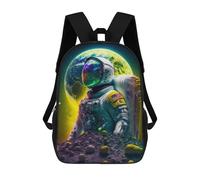 sinyumoney Astronaut on The Moon -1 Sac À Dos Enfant, Sac D'école, Sac À Dos Imprimé 3D Avec Motif De Dessin Animé, Grande Capacité, Pour Garçons Et Filles 17inch