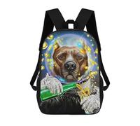 sinyumoney Astronaut Pit Bull Dog Sacs À Dos Pour Enfants, Sac D'école Imprimé En 3D, Cartable Pour Enfants, Sac De Voyage, Sac À Dos Garçon Fille, Sac D'école Pour Enfants 17inch