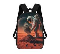 sinyumoney Astronaut Planting Tree on Mars Sac À Dos Scolaire Pour Enfants, Sac À Dos De Voyage Décontracté, Grand Sac À Dos Pour Garçons Et Filles 17inch