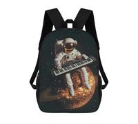 sinyumoney Astronaut Playing Keyboard in Space Sac À Dos Scolaire Pour Enfants 17 Pouces, Sac À Dos Décontracté Pour Les Voyages, Grand Sac À Dos De Jour Pour Garçons Et Filles 17inch