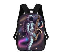 sinyumoney Astronaut Playing Saxophone in Space -1 Sacs À Dos Pour Enfants, Cartables 3D Personnalisés Pour Garçons Et Filles, Grands Sacs À Dos Scolaires Décontractés 17inch